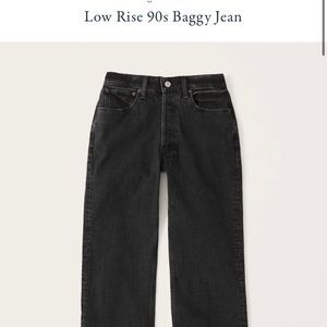 Abercrombie low rise 90s baggy black jeans